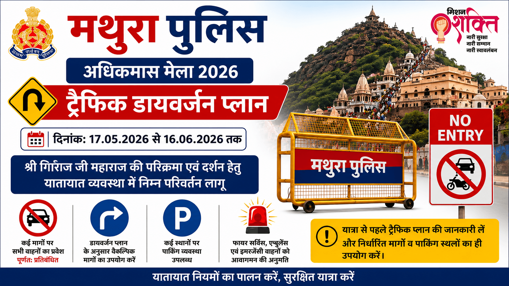 Mathura Implements Major Traffic Diversion Plan for Adhik Maas Mela 2026 Ahead of Massive Pilgrim Rush 4 Mathura Implements Major Traffic Diversion Plan for Adhik Maas Mela 2026 Ahead of Massive Pilgrim Rush