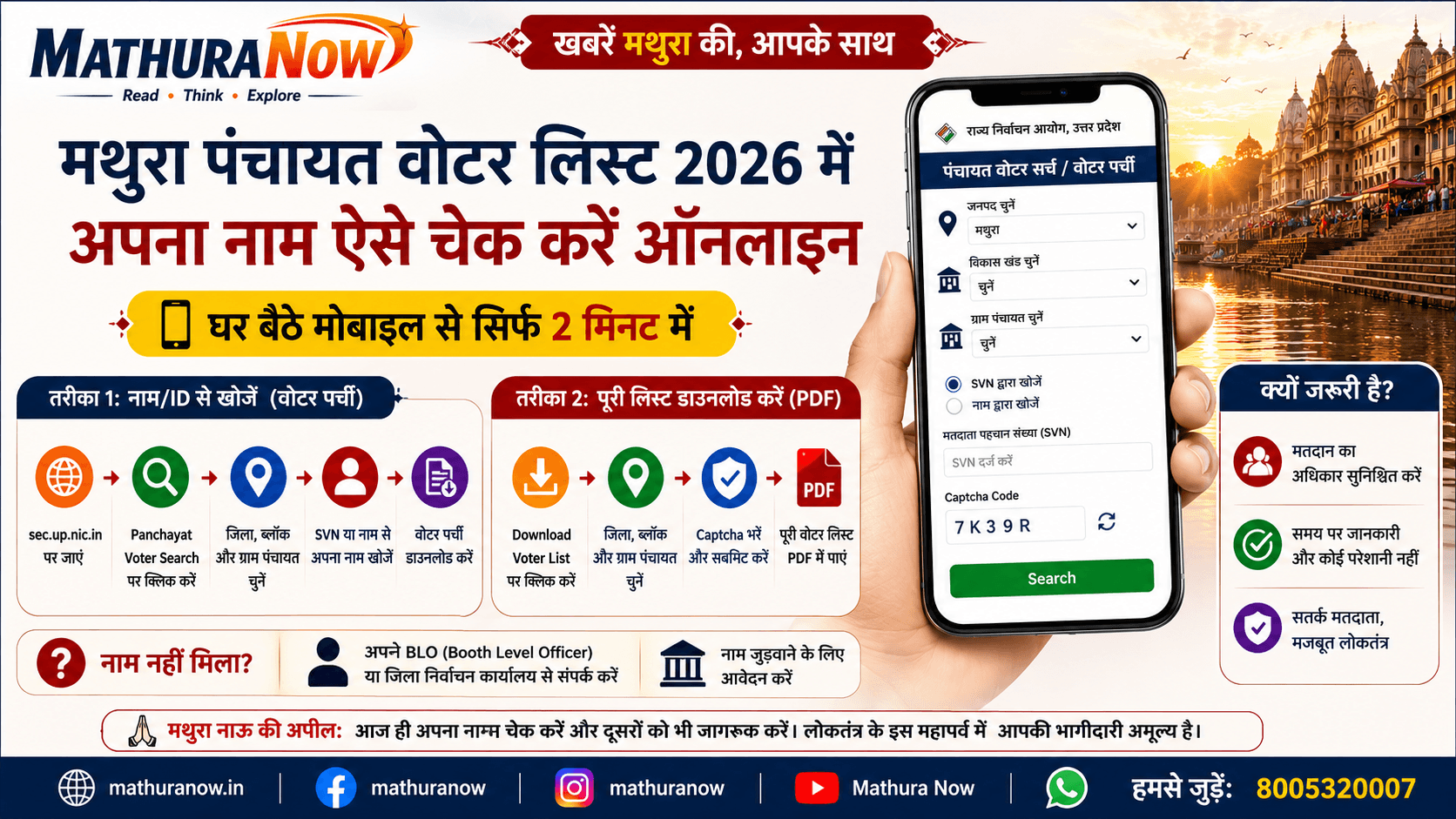 How to Check Your Name in Mathura Panchayat Voter List 2026 Online