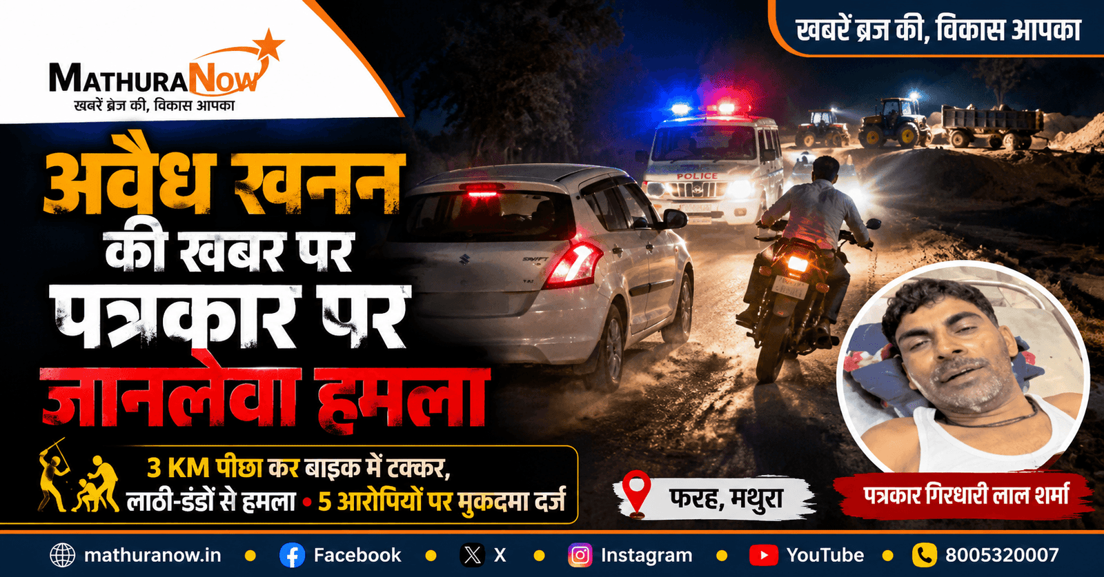 Journalist Attacked Over Illegal Mining Report in Mathura