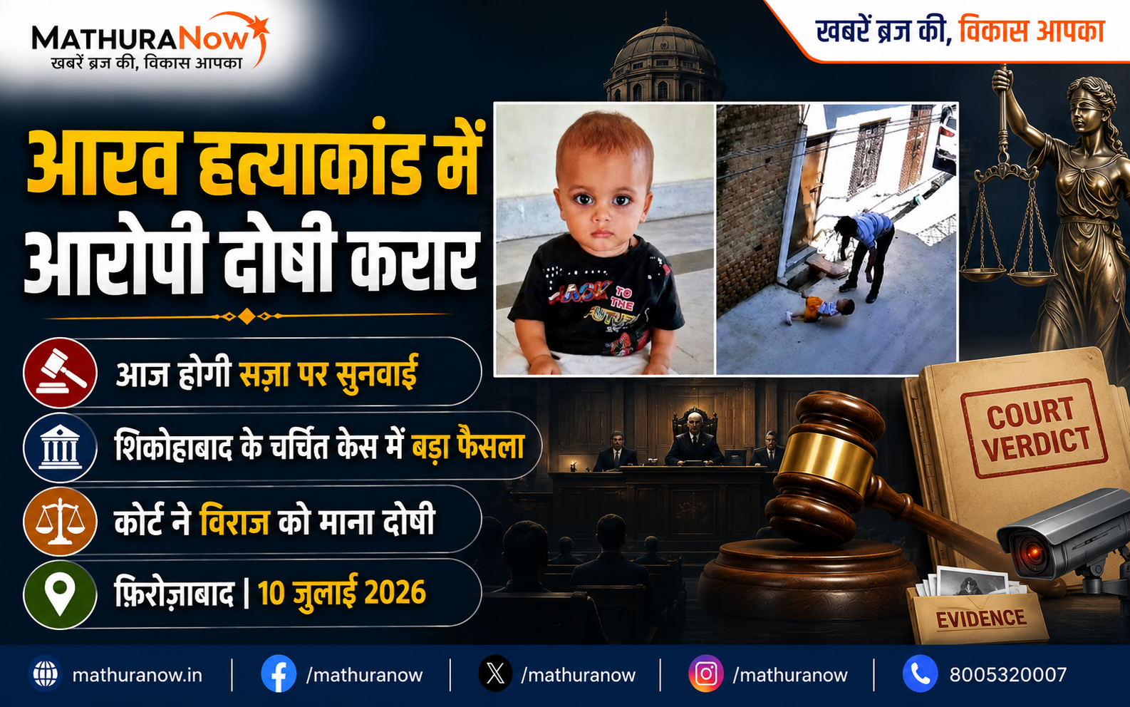Shikohabad Court Convicts Viraj in Sensational Aarav Murder Case, Sentencing Hearing Today