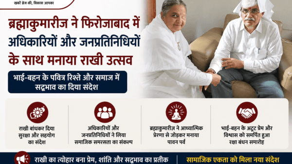 Brahma Kumaris Celebrate Rakshabandhan with Officials and Public Representatives in Firozabad