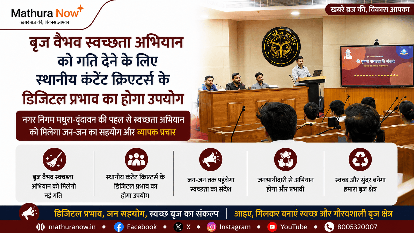 Mathura Civic Body Engages Influencers to Propel Braj Vaibhav Sanitation Drive