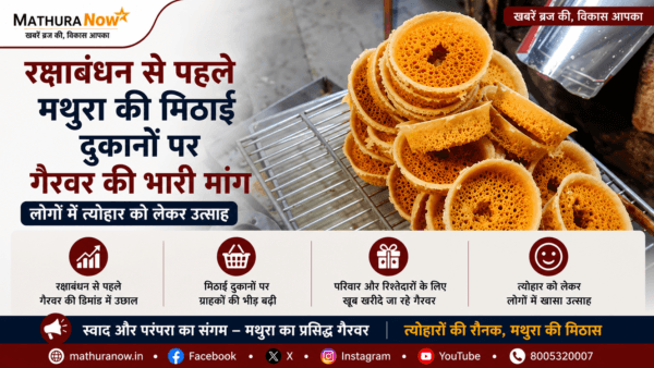 Mathura Sweet Shops Witness Surge in Ghevar Demand Ahead of Rakshabandhan