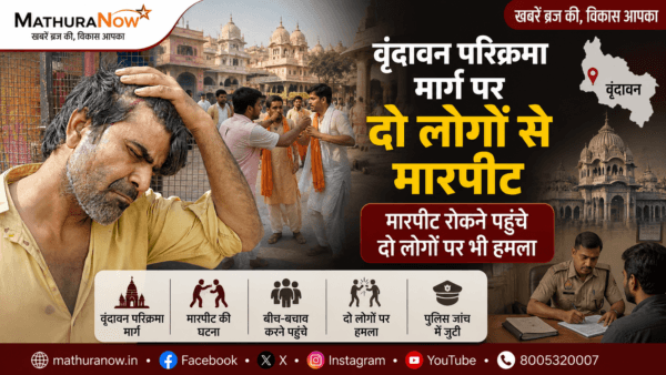 Two Men Attacked While Intervening in Assault at Vrindavan Parikrama Marg