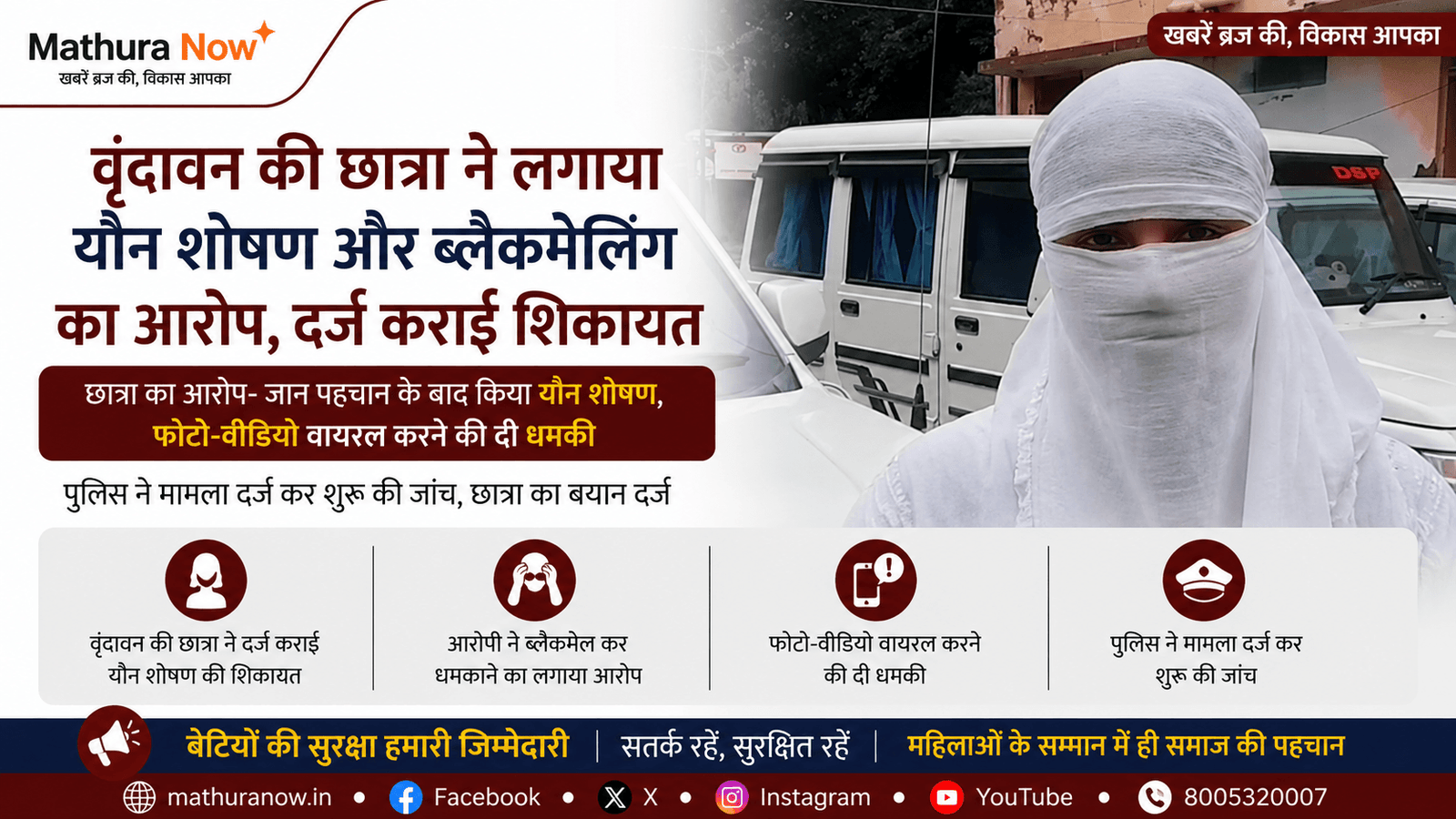 Vrindavan Student Files Complaint Over Alleged Sexual Assault and Blackmail