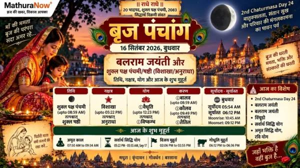 Braj Panchang for September 16, 2026: Shukla Panchami and the auspicious arrival of Skanda Shashthi
