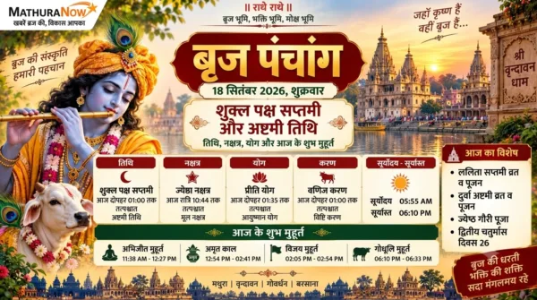 Braj Panchang for September 18, 2026: Lalita Saptami and Durva Ashtami Observances
