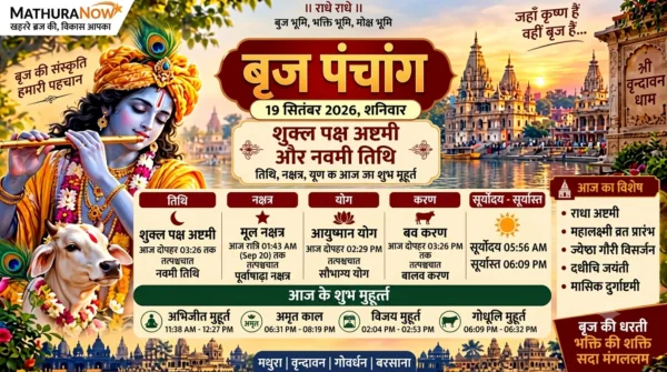 Braj Panchang for September 19, 2026: Radha Ashtami and Daily Timings