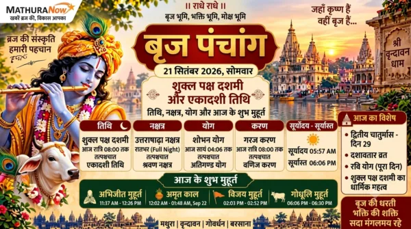 Braj Panchang for September 21, 2026: Shukla Paksha Dashami and the Observance of Dashavatara Vrat