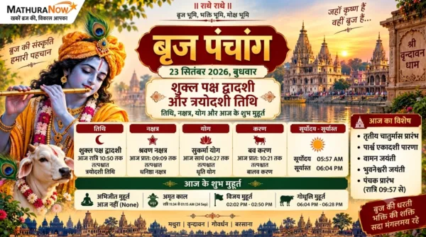 Braj Panchang for September 23, 2026: Vamana Jayanti and Parsva Ekadashi Parana