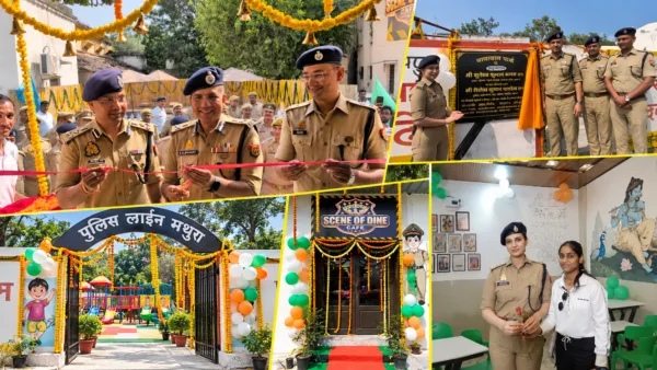 mathura police inaugurate new childrens park and cafeteria at police