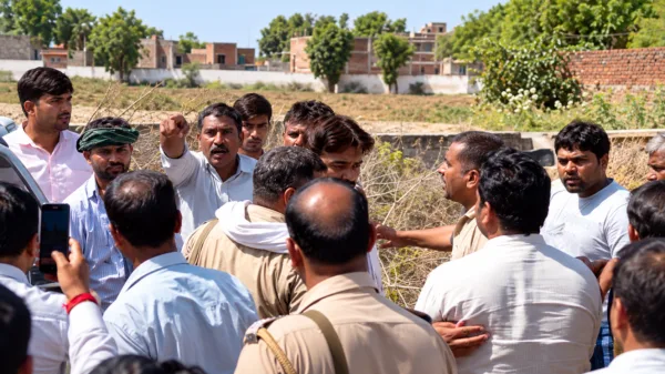 Villagers Protest MLA Thakur Meghshyam Singh Convoy Over Poor Road Conditions in Govardhan