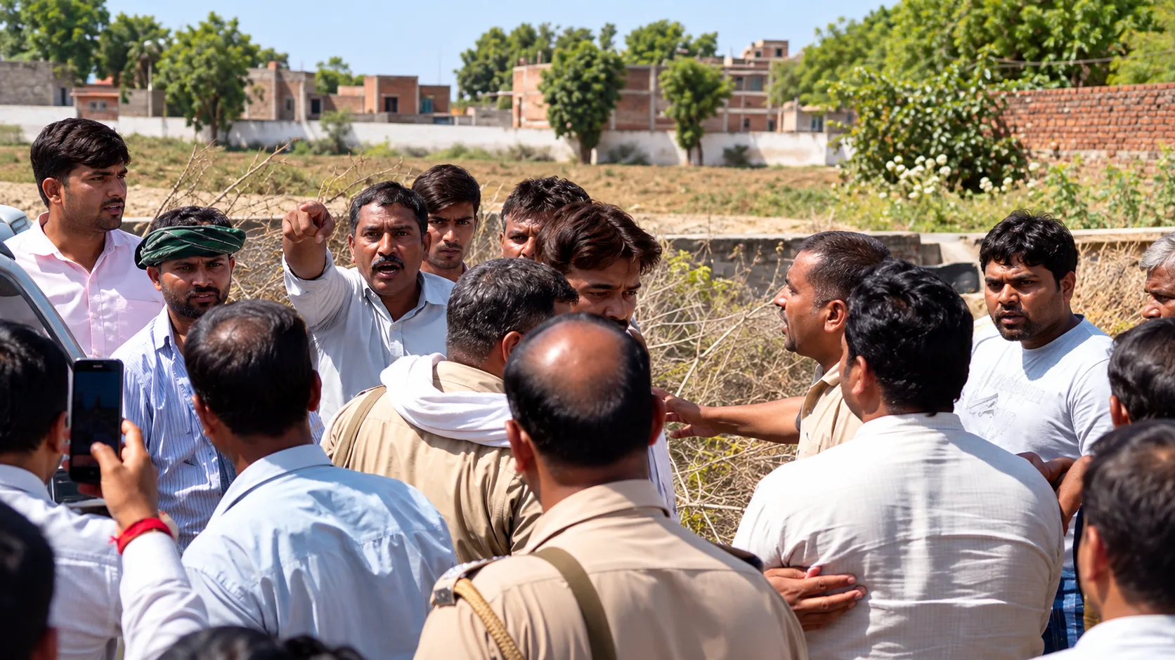 Villagers Protest MLA Thakur Meghshyam Singh Convoy Over Poor Road Conditions in Govardhan